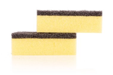 Mutfak temizleme süngeri beyaz izole