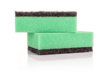 Mutfak temizleme süngeri beyaz izole