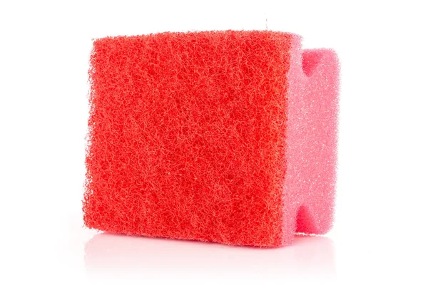 Kitchen cleaning sponge isolated on white — Stock Photo, Image