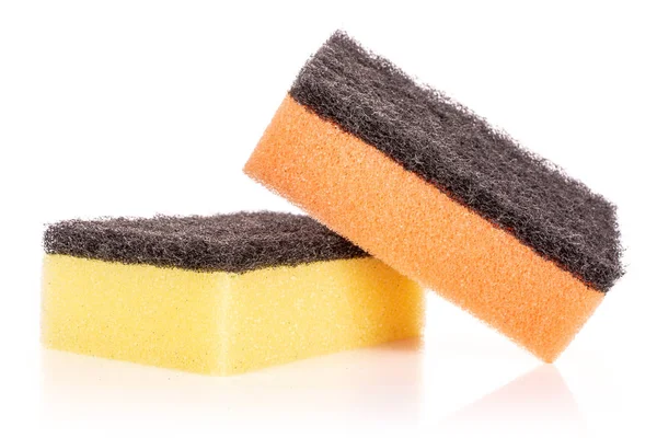 Mutfak temizleme süngeri beyaz izole