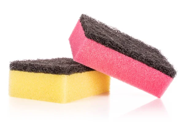 Mutfak temizleme süngeri beyaz izole