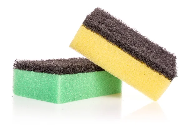 Mutfak temizleme süngeri beyaz izole