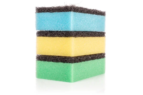 Mutfak temizleme süngeri beyaz izole