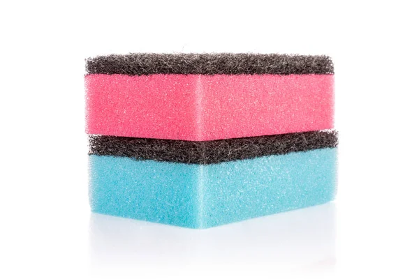 Mutfak temizleme süngeri beyaz izole