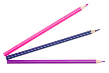 Canlı renkli kalem beyaz izole