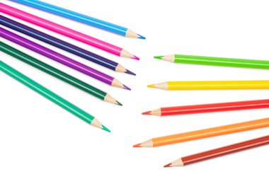 Canlı renkli kalem beyaz izole