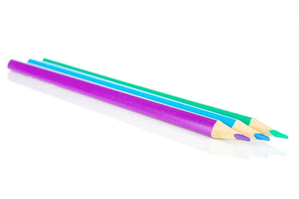 Pensil berwarna cerah yang diisolasi pada warna putih — Stok Foto