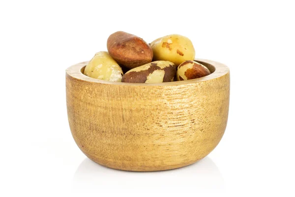Raw brazil nut isolated on white — Stock Photo, Image