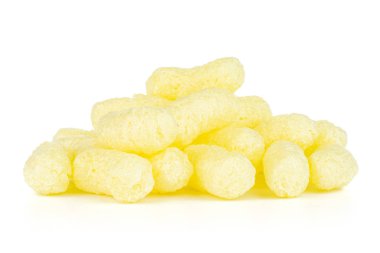 Tuzlu mısır puf beyaz izole