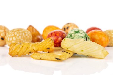 Japonya çeşitli aperatifler beyaz izole