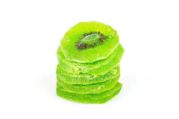 Kiwis doces cristalizados isolados em branco — Fotografia de Stock