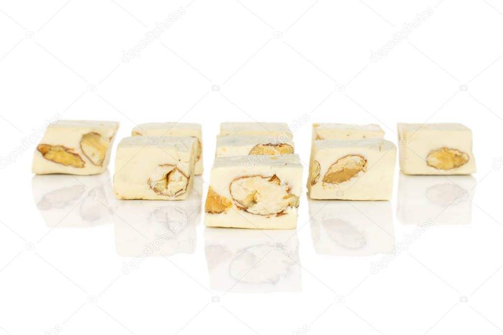 White nougat candy isolated on white