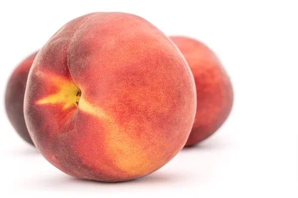 Fresh fuzzy peach isolated on white — Stock Photo, Image