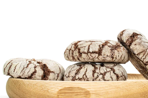 Schokolade Brownie Cookie isoliert auf weiß — Stockfoto