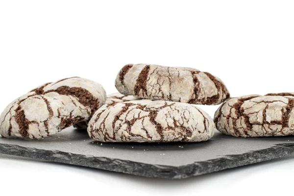 Schokolade Brownie Cookie isoliert auf weiß — Stockfoto