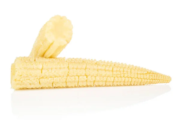 Marinato baby corn isolato su bianco — Foto Stock