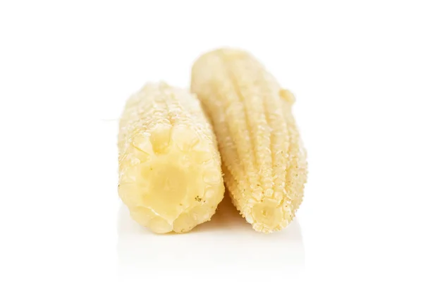 Pickled baby corn isolated on white — Stock Photo, Image