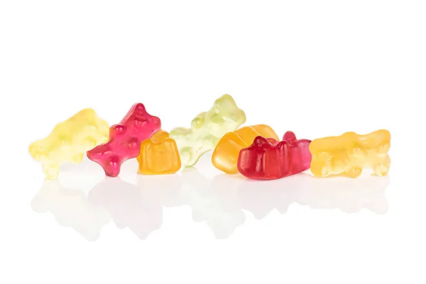 Kleurrijke gummibeer geïsoleerd op wit — Stockfoto