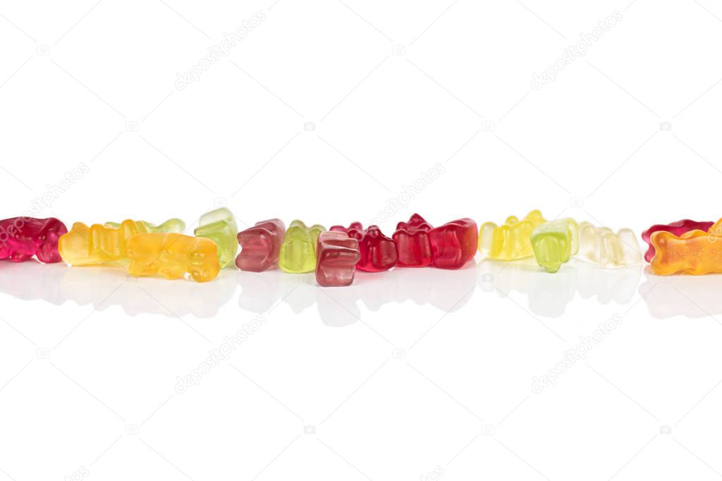 Colorful gummy bear isolated on white