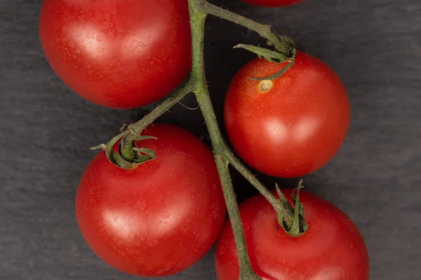 Tomate rojo fresco sobre piedra gris — Foto de Stock