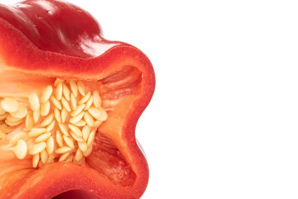 Γλυκό κόκκινο bell pepper απομονώνονται σε λευκό — Φωτογραφία Αρχείου