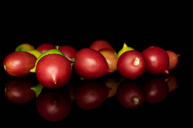 Siyah camda izole edilmiş taze domates.