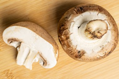 Hafif tahtada taze kahverengi mantar.