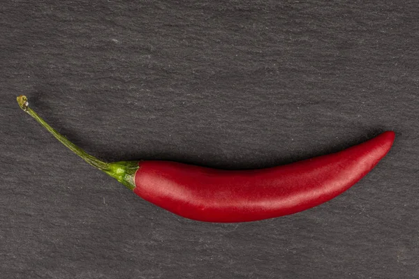 Chili cayenne chaud rouge sur pierre grise — Photo