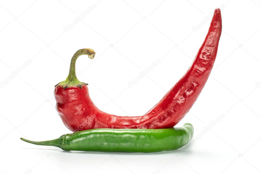 Fresh hot pepper isolated on white