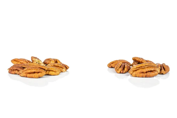 Dry brown pecan nut isolated on white — Stock Photo, Image