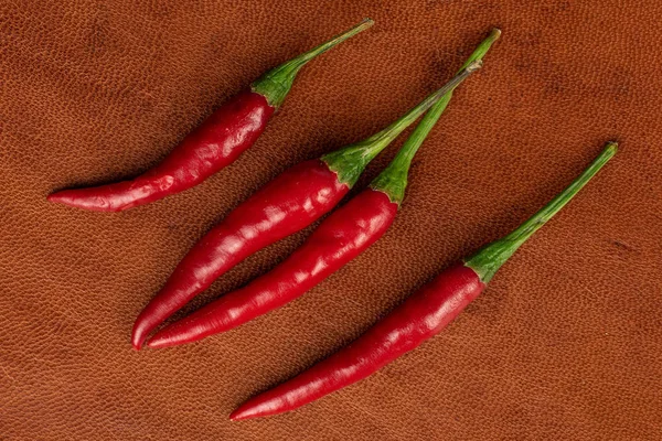 Ojo de pájaro picante chili en cuero de coñac — Foto de Stock