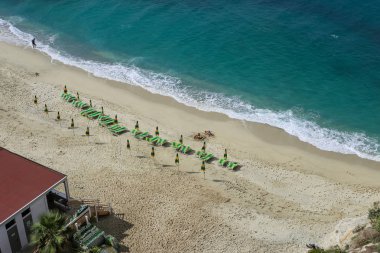 Sahile Tropea İtalyan şehir manzarası