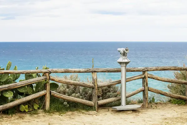 Θέα Στην Ακτή Του Την Ιταλική Πόλη Της Tropea — Φωτογραφία Αρχείου