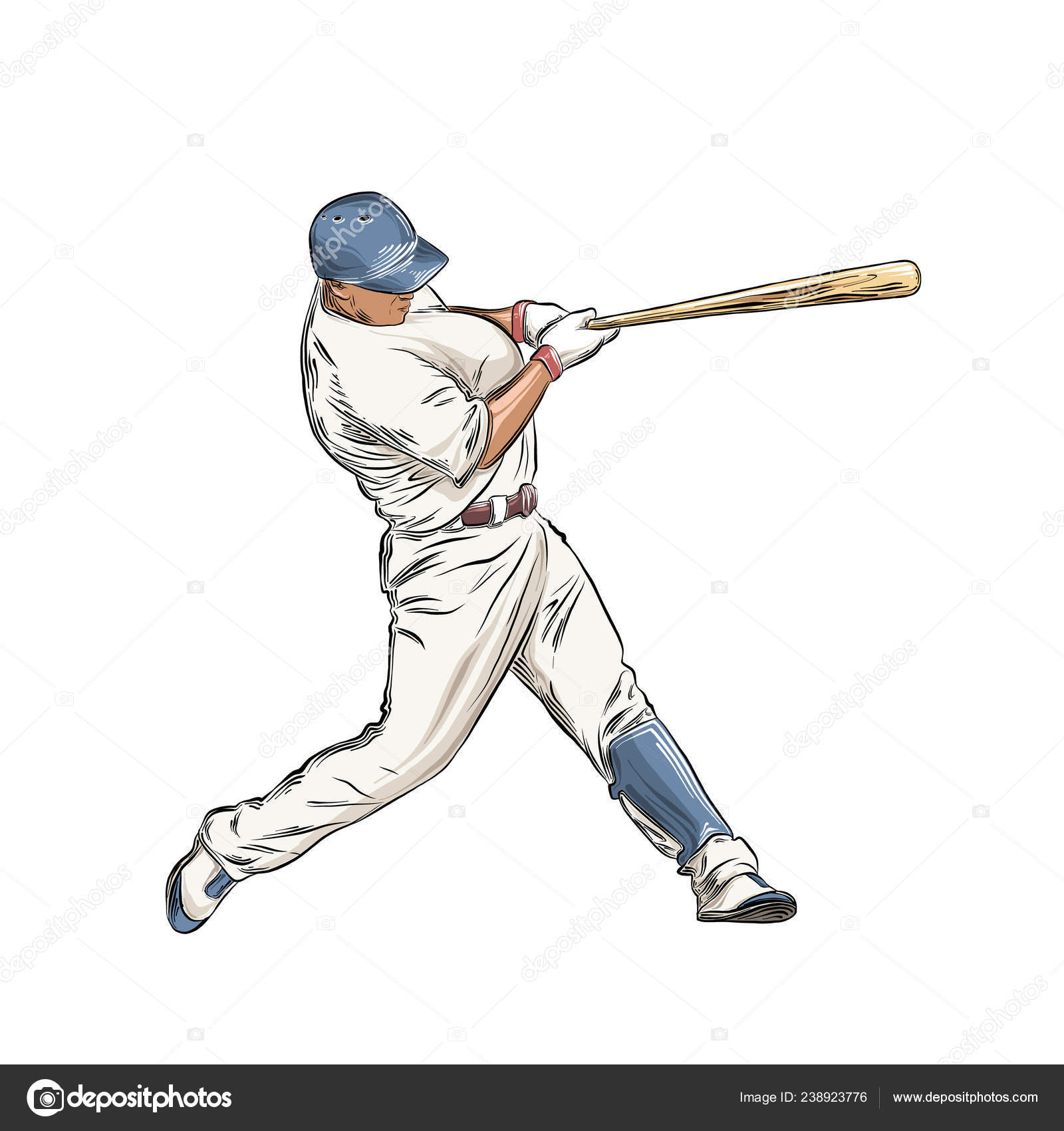 Icono De Bate De Béisbol En Dibujo De Color Ilustración del Vector