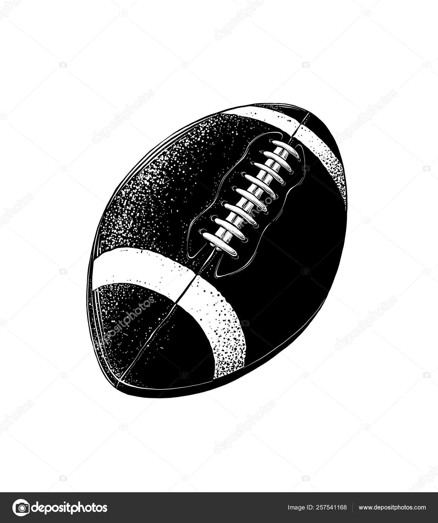 Vector Drawing Of Rugby Ball In Black Color Isolated On White Background Graphic Illustration Hand Drawing Drawing For Posters Decoration And Print Vector Illustration Stock Vector Image By C Andiz Od Gmail Com