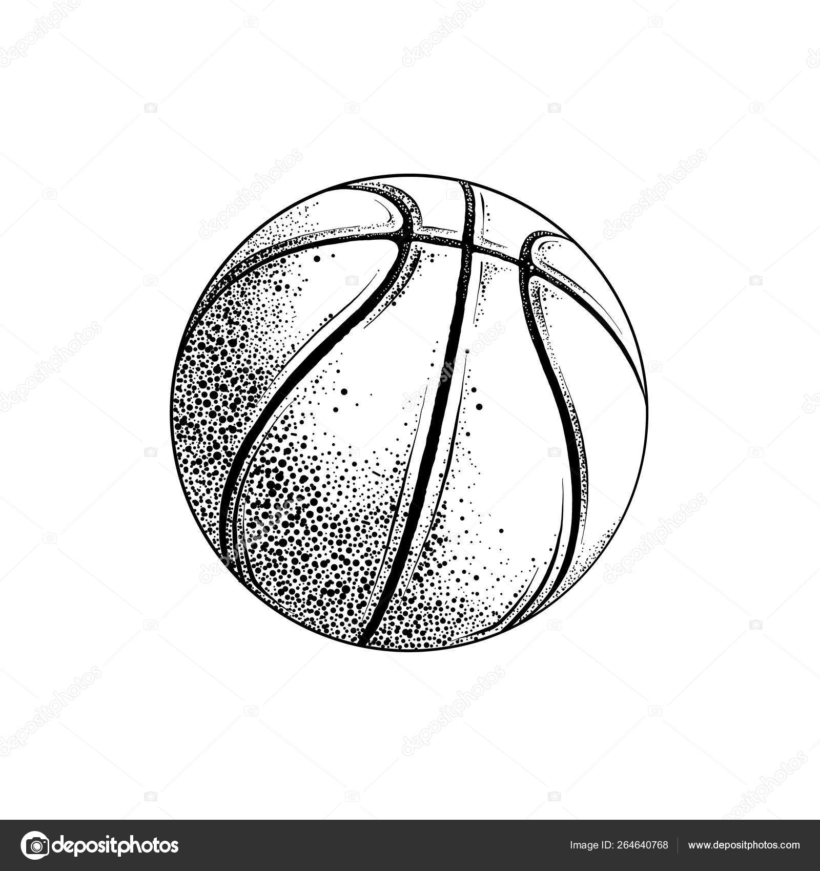 Bola De Basquete Desenho Animado Isolado Ilustração Vetorial