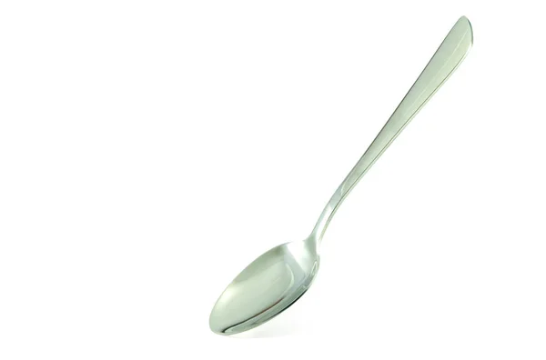 Silver spoon isolated on white background. with clipping path — Stock Photo, Image