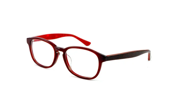Rote Brille isoliert auf weißem Hintergrund. — Stockfoto