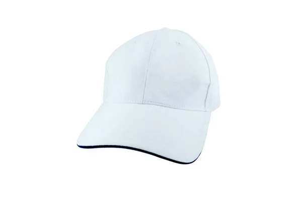 Chapéu de beisebol branco isolado no fundo branco . — Fotografia de Stock