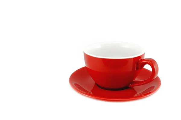 Red cup coffee on a white background, with clipping path — Stock Photo, Image