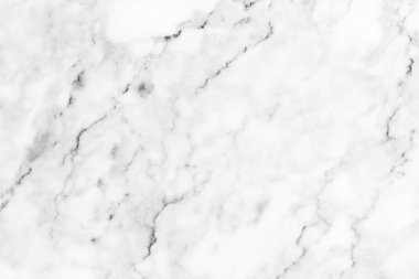 Arkaplan veya tasarım sanatı için doğal desenli beyaz mermer dokusu.