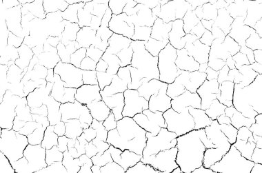 Çatlaklar doku beyaz ve siyah kırık, beyaz arka plan, tasarım ve reklam Için
