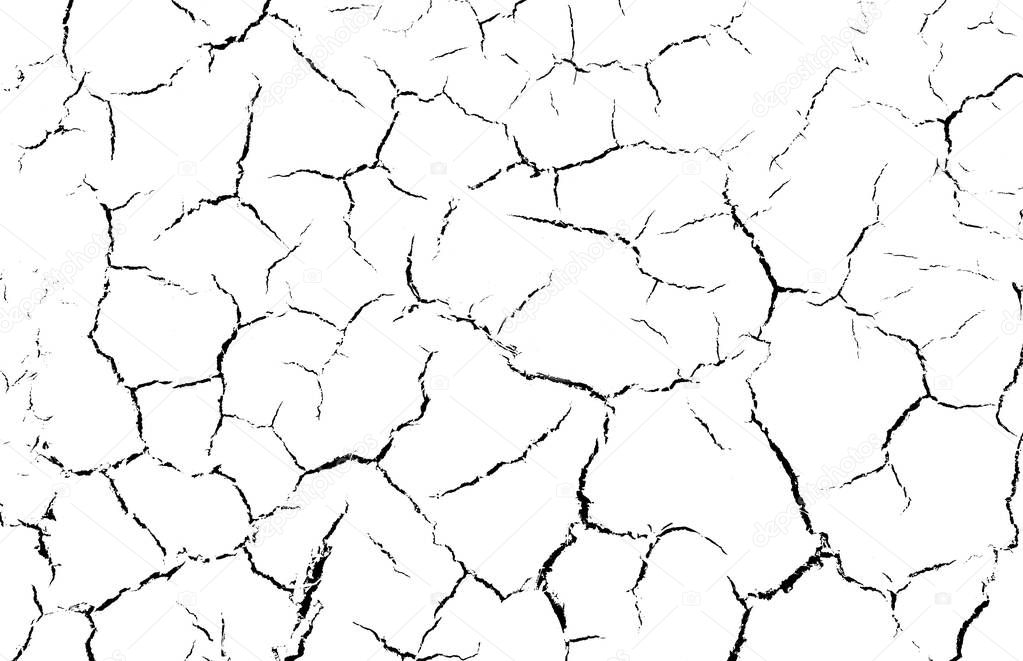 The cracks texture white and black cracked, background of white, For design and advertising