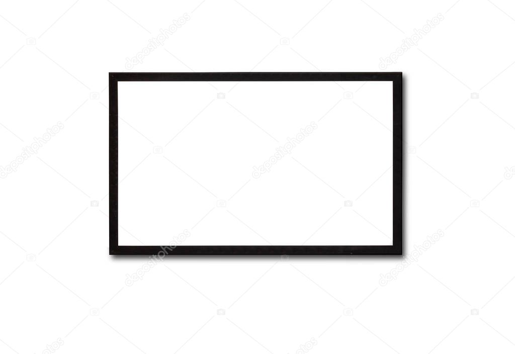 Black picture frame isolated on white background. File contains with clipping path.