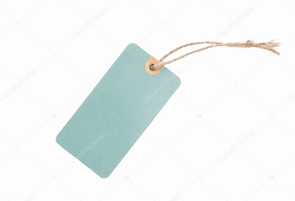 Blank Gray cardboard Price tag or label isolated on a white background, File contains with clipping path.
