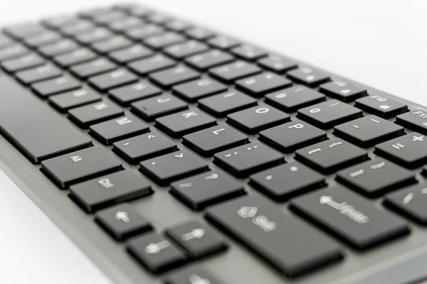 Крупним Планом Чорна Клавіатура Сучасного Ноутбука Вибірковий Фон Клавіатури Фокуса — стокове фото