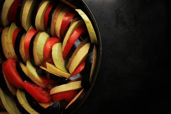 Ratatouille Осень Традиционное Французское Блюдо Провансальские Овощи Приготовленные Духовке Вегетарианское — стоковое фото