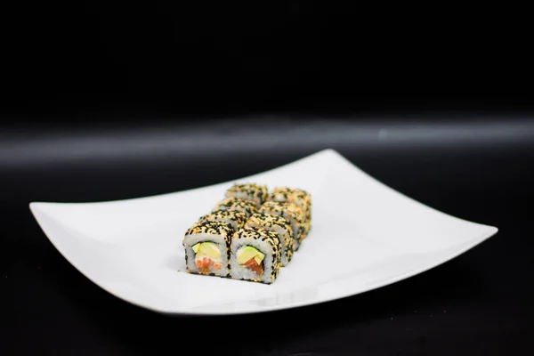 Prato Comida Sushi Coquetéis Menu — Fotografia de Stock