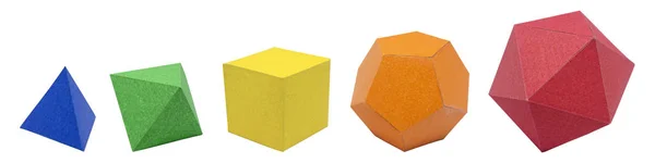 Regular Solids Tetrahedron Hexahedron Octahedron Dodecahedron Icosahedron — Stock Photo, Image