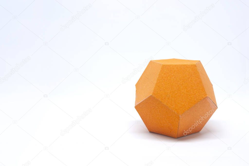 Dodecahedron: regular solid with twelve pentagonal faces